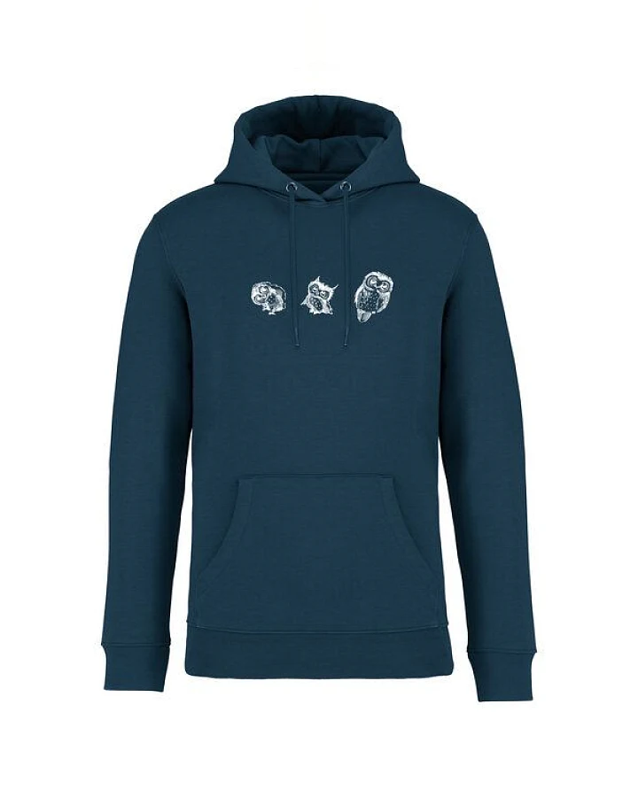 Greenspired Basic Bio Unisex Hoody Nr. 4 Three Owls 350g/m² XXS - 3 XL