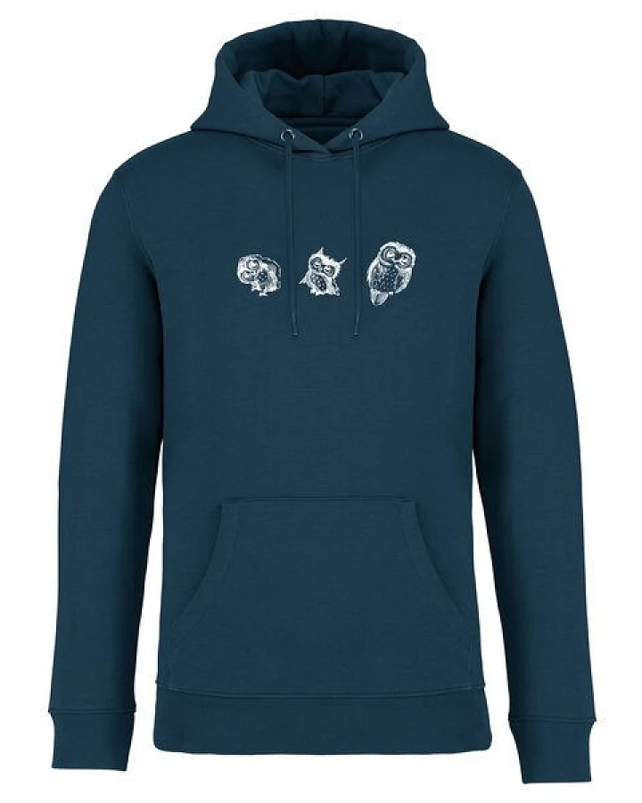 Greenspired Basic Bio Unisex Hoody Nr. 4 Three Owls 350g/m² XXS - 3 XL