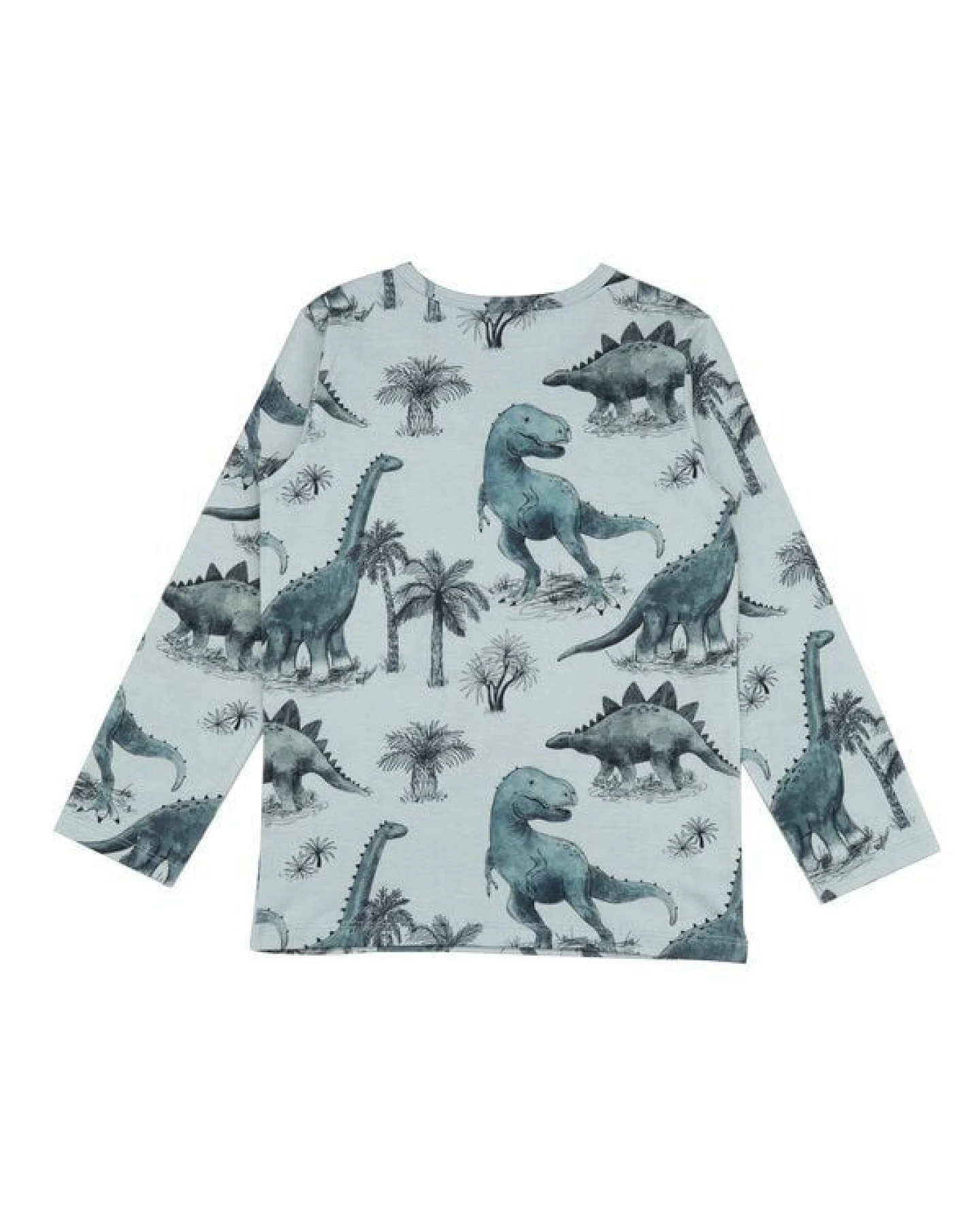 Langarmshirt Weiß Dinosaurier-Allover Bio-Baumwolle GOTS – Walkiddy – Ansicht 4