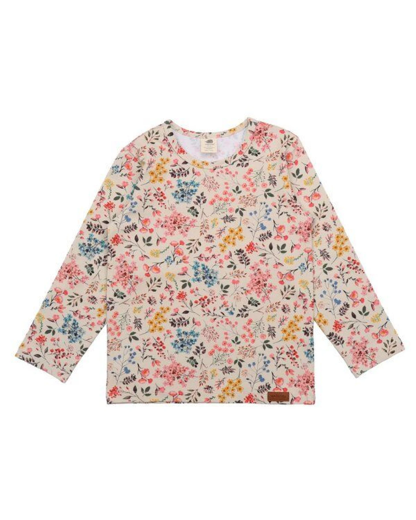 Langarmshirt Creme Mini-Blumen-Allover Bio-Baumwolle GOTS – Walkiddy – Ansicht 2
