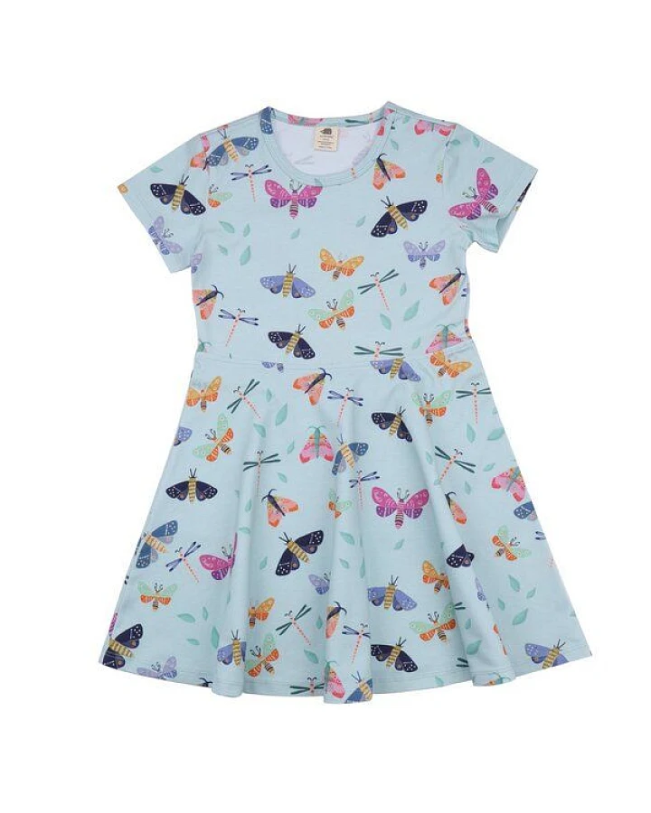 Colorful Butterflies-Dress - Walkiddy (Flared Dress aus Baumwolle (Bio))