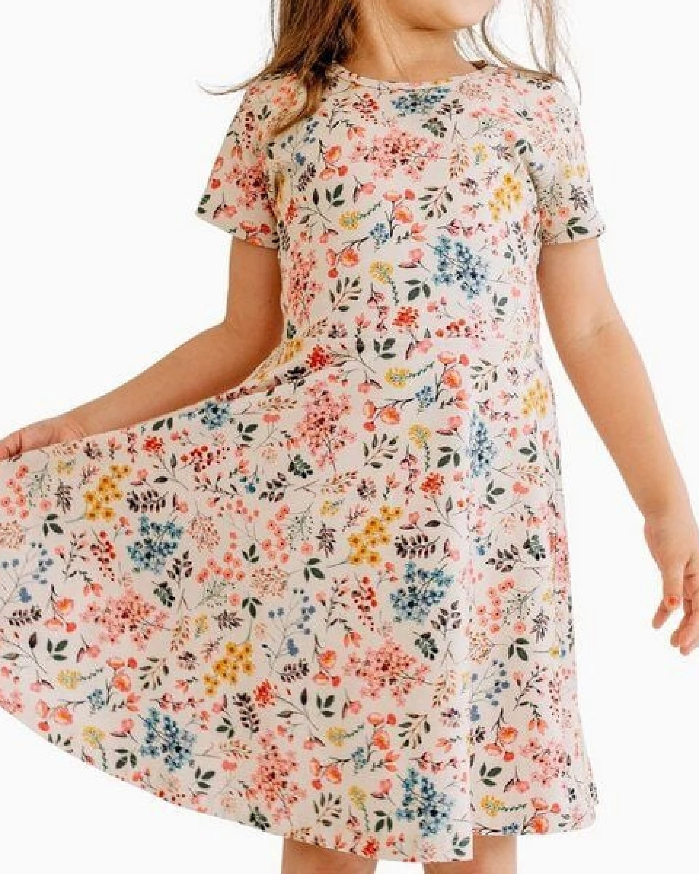 Mini Flowers-Dress - Walkiddy (Flared Dress aus Baumwolle (Bio)) – Ansicht 2