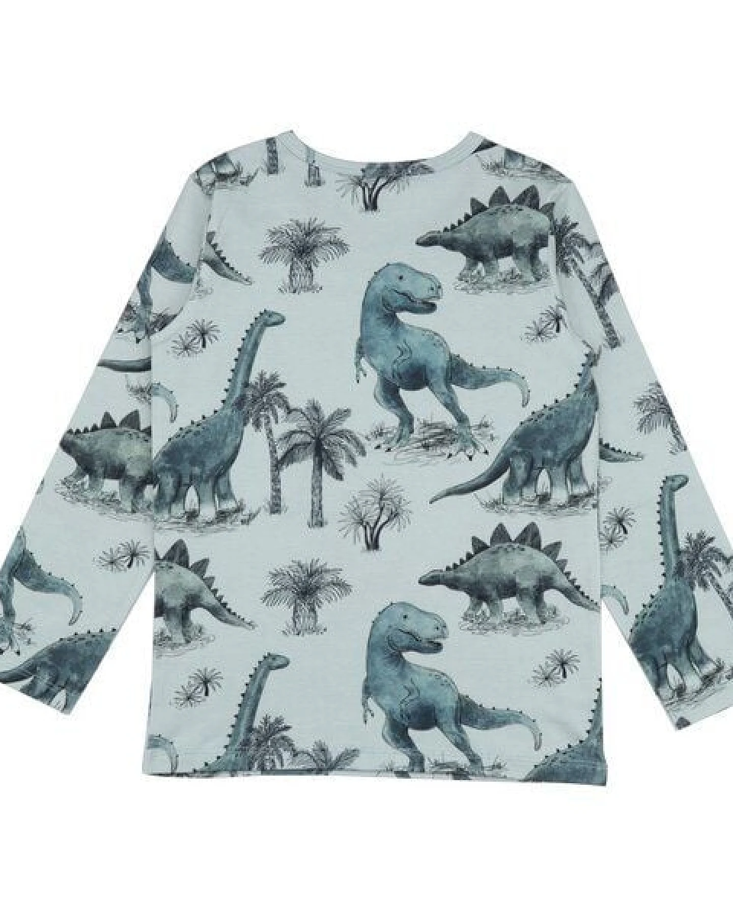 Langarmshirt Weiß Dinosaurier-Allover Bio-Baumwolle GOTS – Walkiddy – Ansicht 4