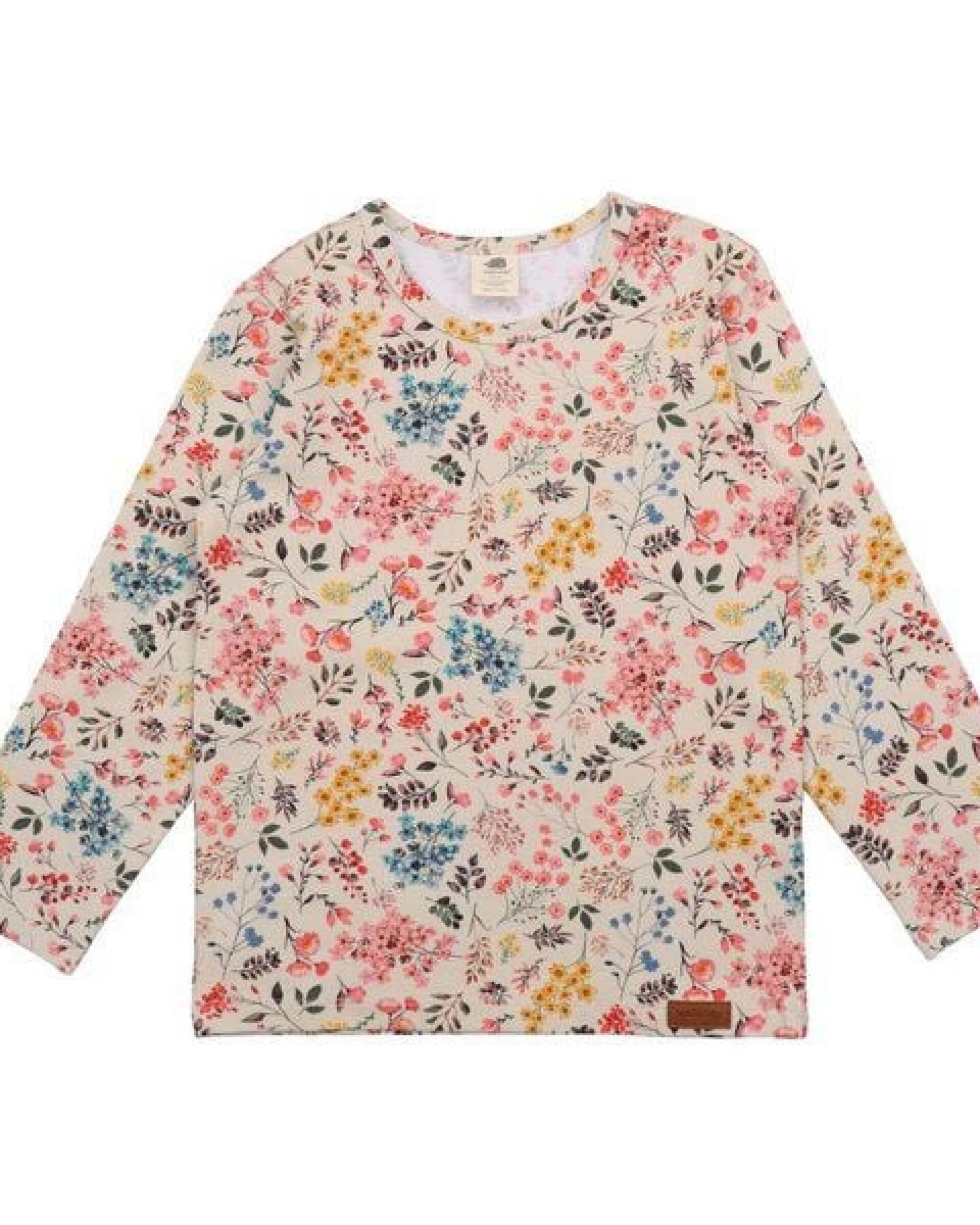 Langarmshirt Creme Mini-Blumen-Allover Bio-Baumwolle GOTS – Walkiddy – Ansicht 2