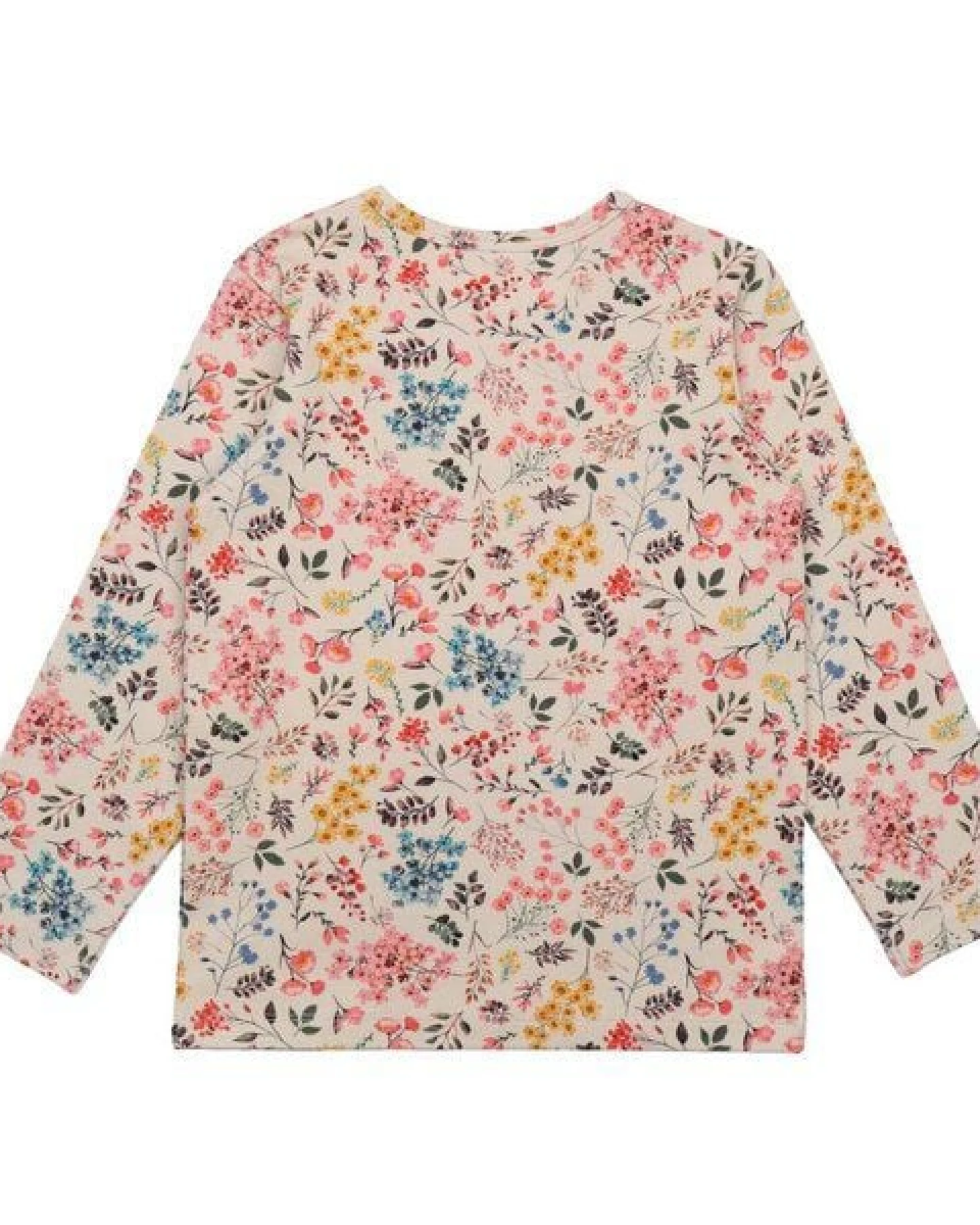 Langarmshirt Creme Mini-Blumen-Allover Bio-Baumwolle GOTS – Walkiddy – Ansicht 3