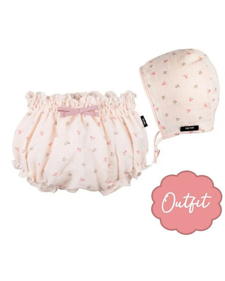 Pure pure by Bauer Outfit Bloomer und Babymütze in peach blush von pure-pure by Bauer