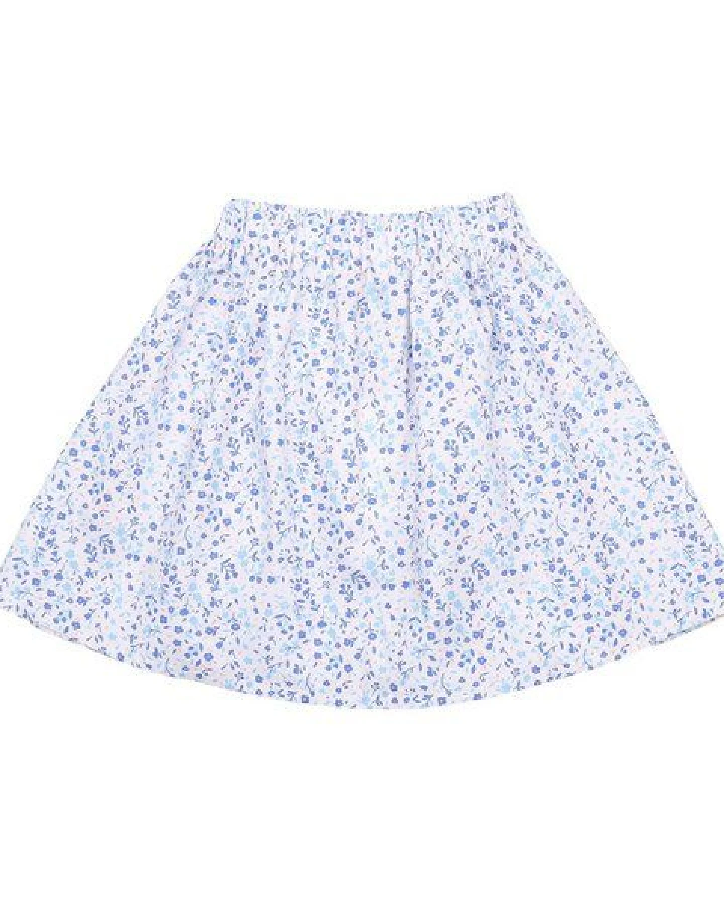 Cotokids Kinder Rock – Weiß mit blauem Blumenmuster, elastischer Bund, leicht & bequem, vielseitig kombinierbar – Ansicht 3