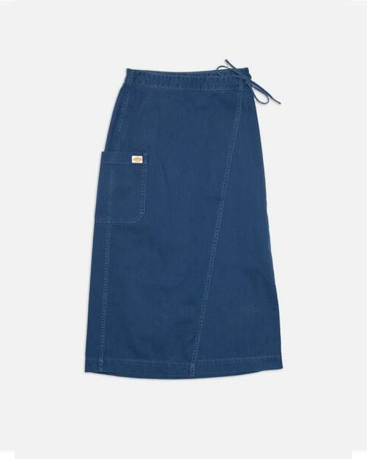 Nudie Jeans Irma Skirt - Herringbone Blue