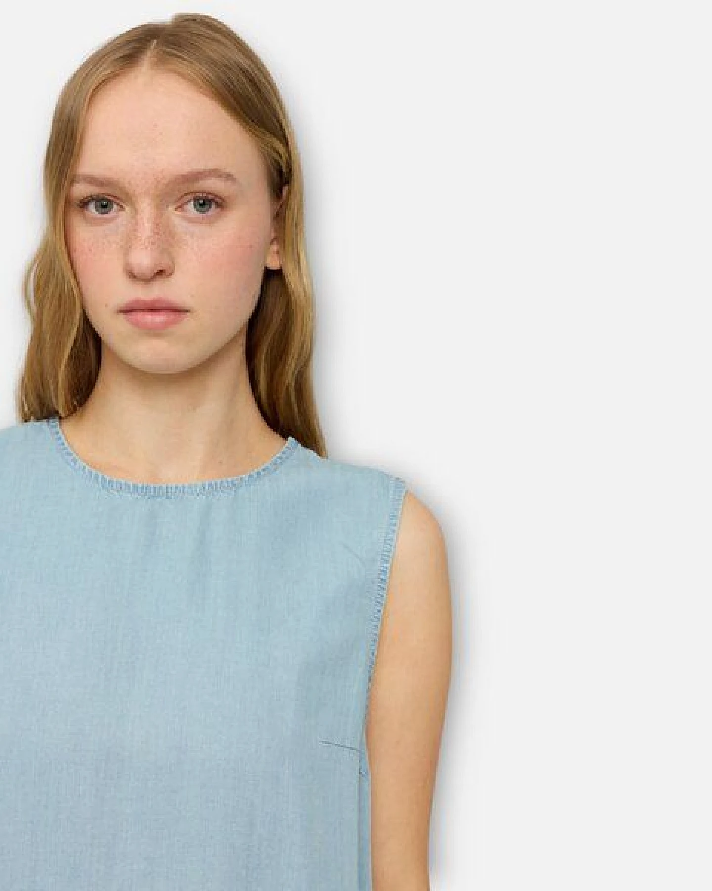 Mazine Denim Top Naturfaser Lyocell, Farbe light blue wash – Ansicht 4