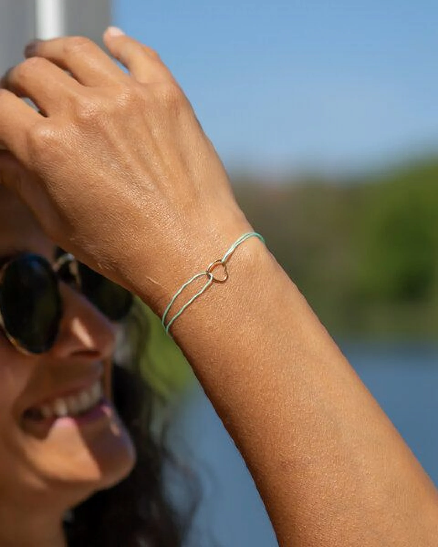 Türkises Armband-Set junilove - verstellbare Armbänder - handgemacht in Deutschland – Ansicht 2