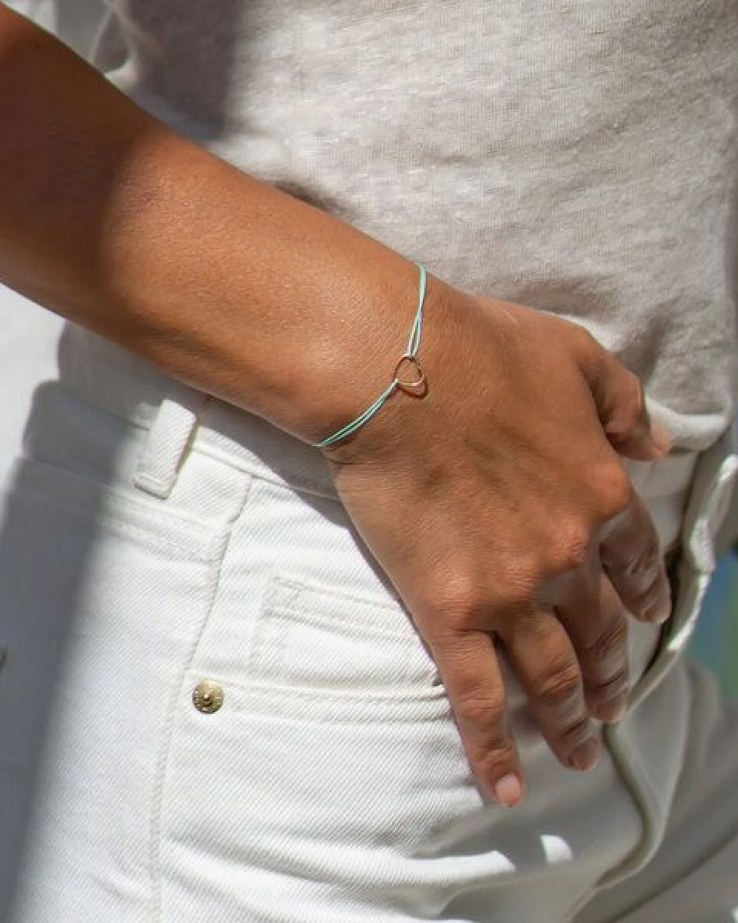 Türkises Armband-Set junilove - verstellbare Armbänder - handgemacht in Deutschland – Ansicht 3