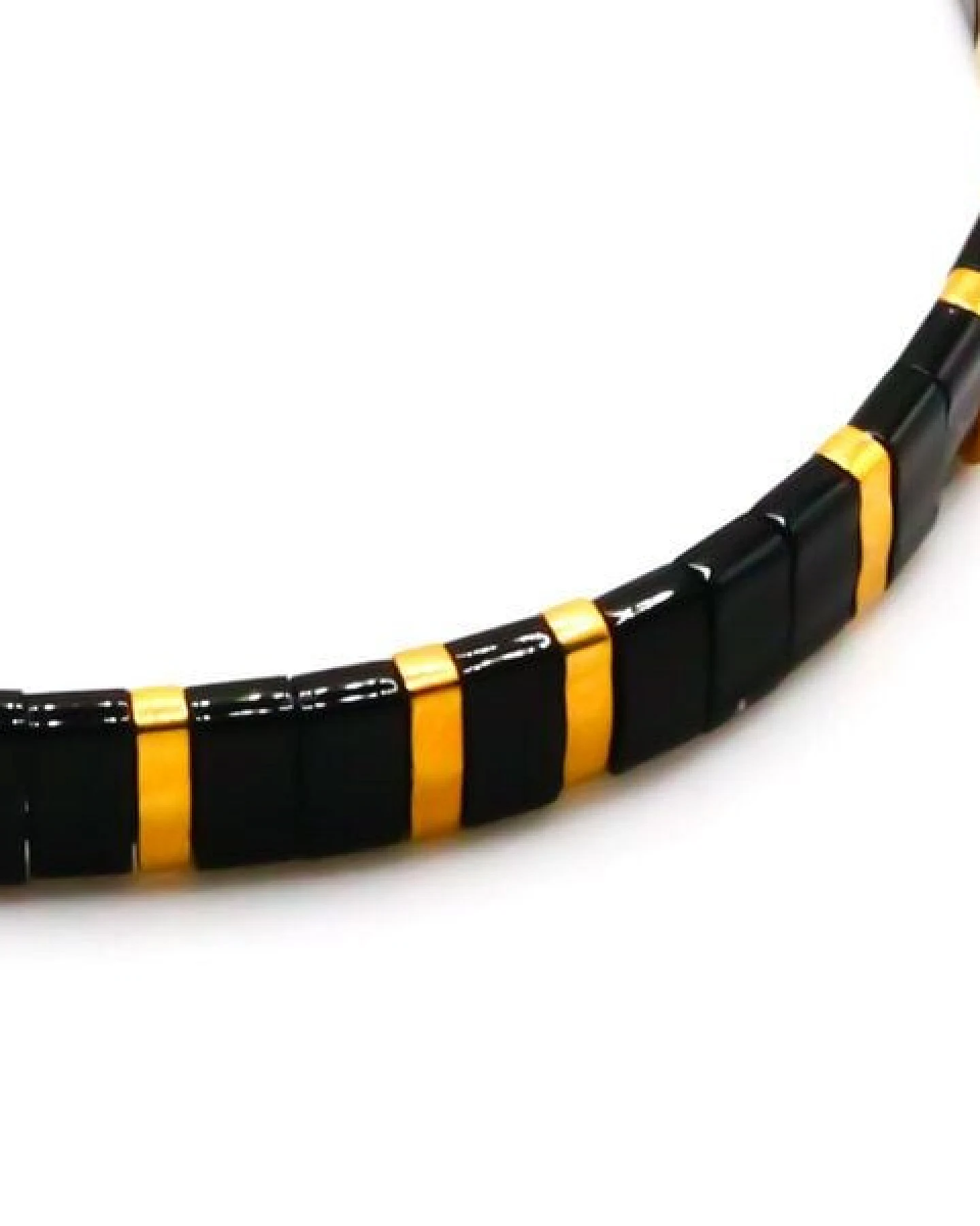juni Schwarzes Armband "Shiny Black" - individuell verstellbar - handgemacht in Deutschland – Ansicht 3
