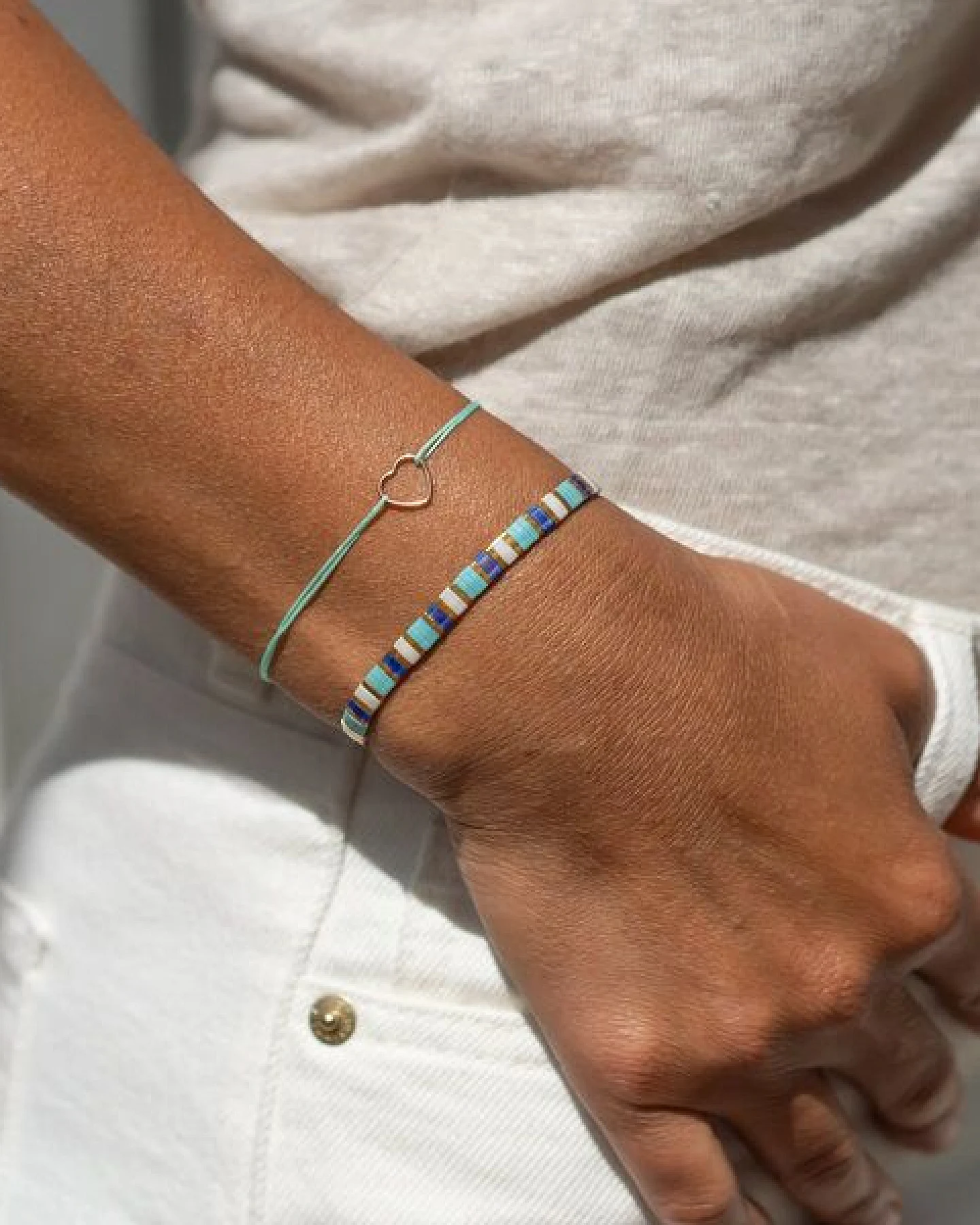 juni Türkises Armband "Ocean Tonic" - einzeln oder als Set mit Herz Armband – Ansicht 2