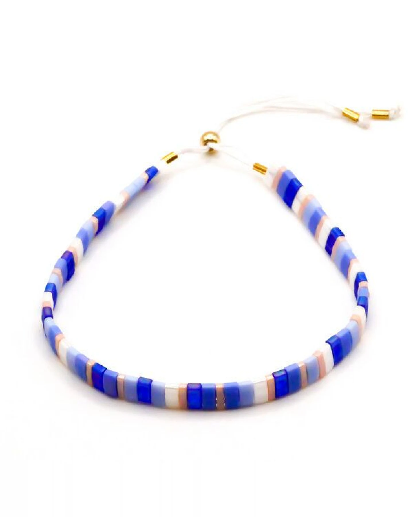 juni Blaues Armband "Cielo" - einzeln oder im Set mit apricot Perlenarmband - individuell verstellbar - handgemacht in Deutschland – Ansicht 3