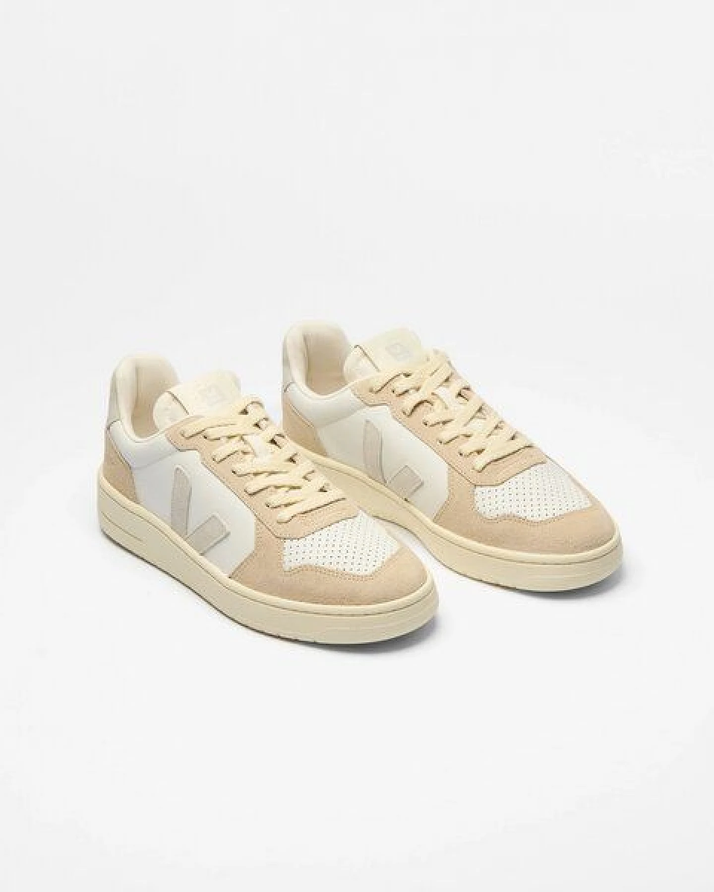 Veja Damen-Sneaker V-82 Leather White Natural Almond – Ansicht 2