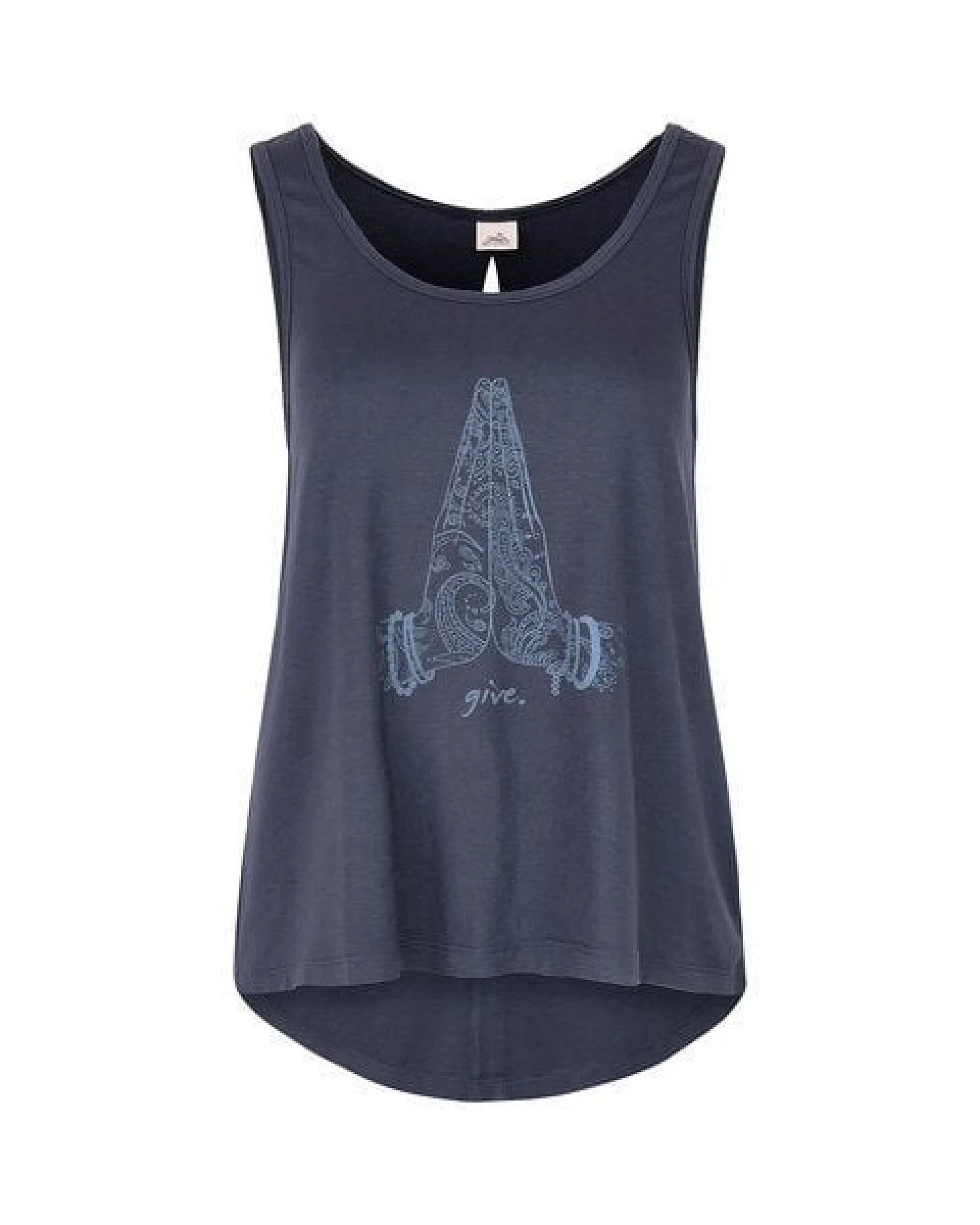 Jaya ALASKA GIVE - Damen - lockeres Top mit offenem Rücken aus Tencel-Baumwoll-Mix – Ansicht 2
