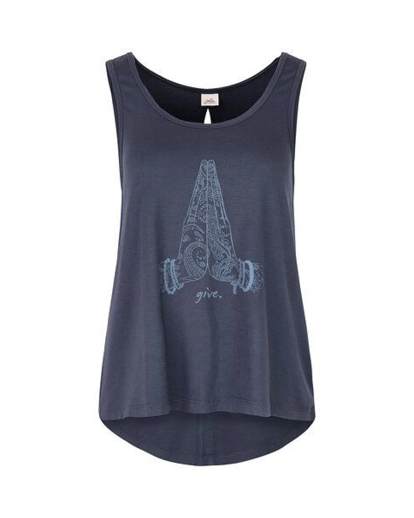 Jaya ALASKA GIVE - Damen - lockeres Top mit offenem Rücken aus Tencel-Baumwoll-Mix – Ansicht 3