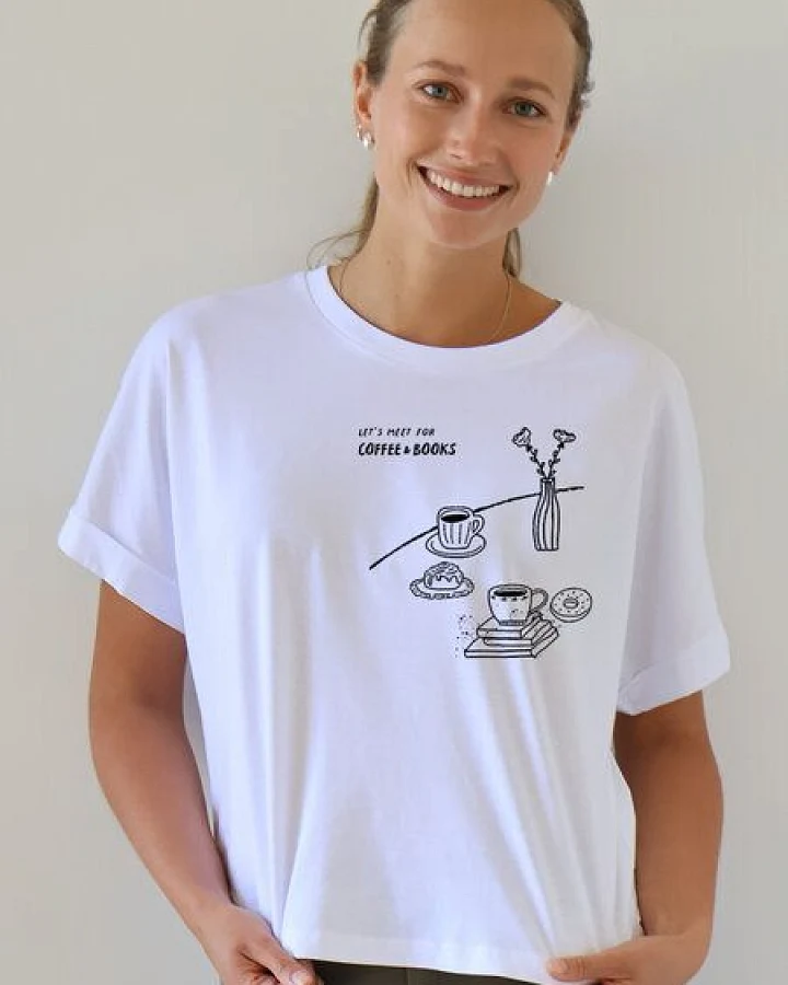 Kultgut Artdesign Biofair - Oversize Shirt /Coffee & Books