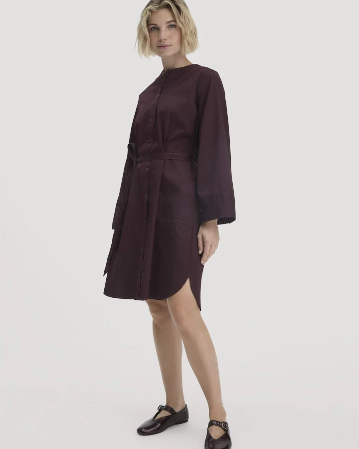 hessnatur Damen Kleid Relaxed aus Bio-Baumwolle - braun - Größe 34