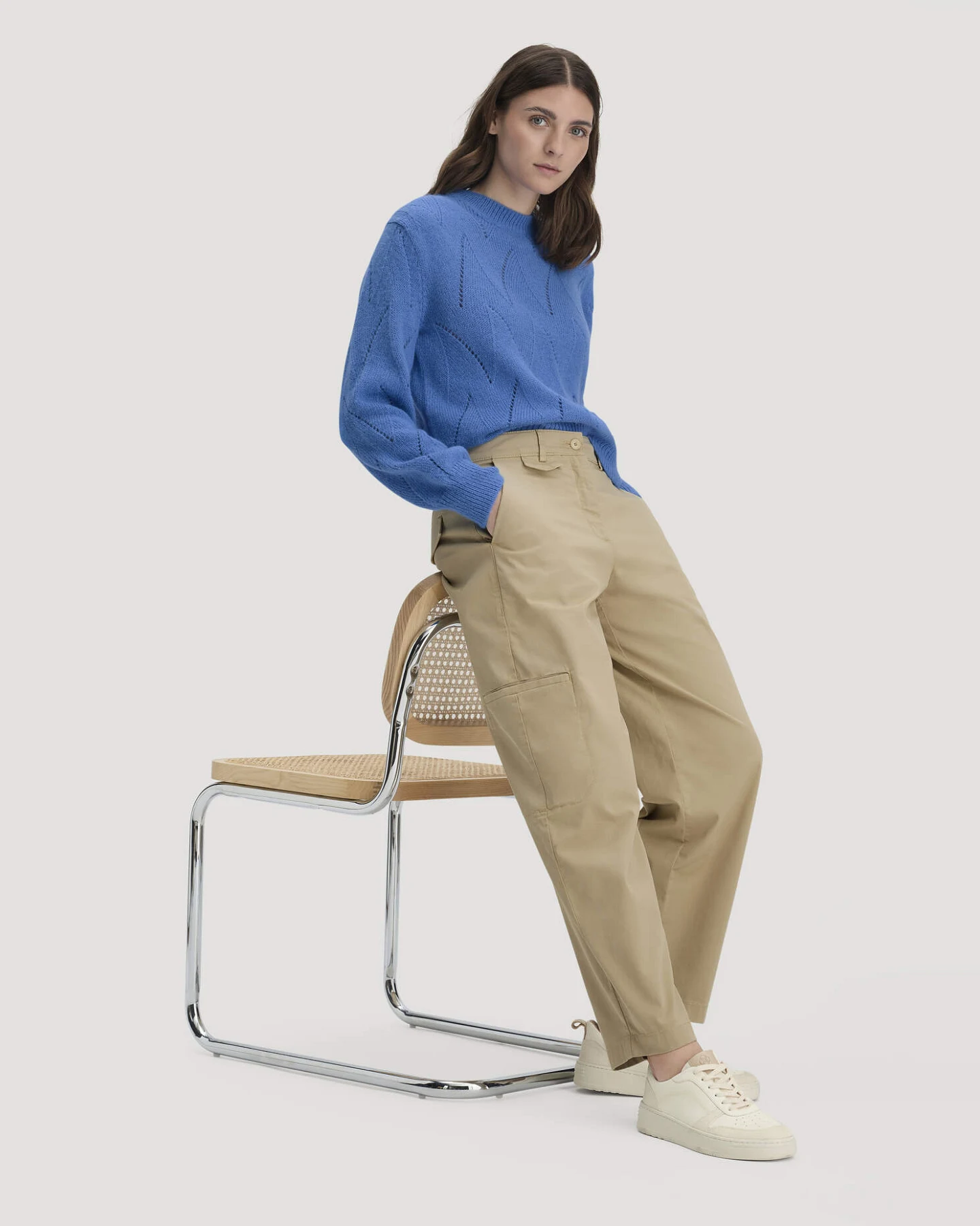 hessnatur Damen Hose Soft Utility Cargo Relaxed aus Bio-Baumwolle - beige - Größe 34 – Ansicht 4