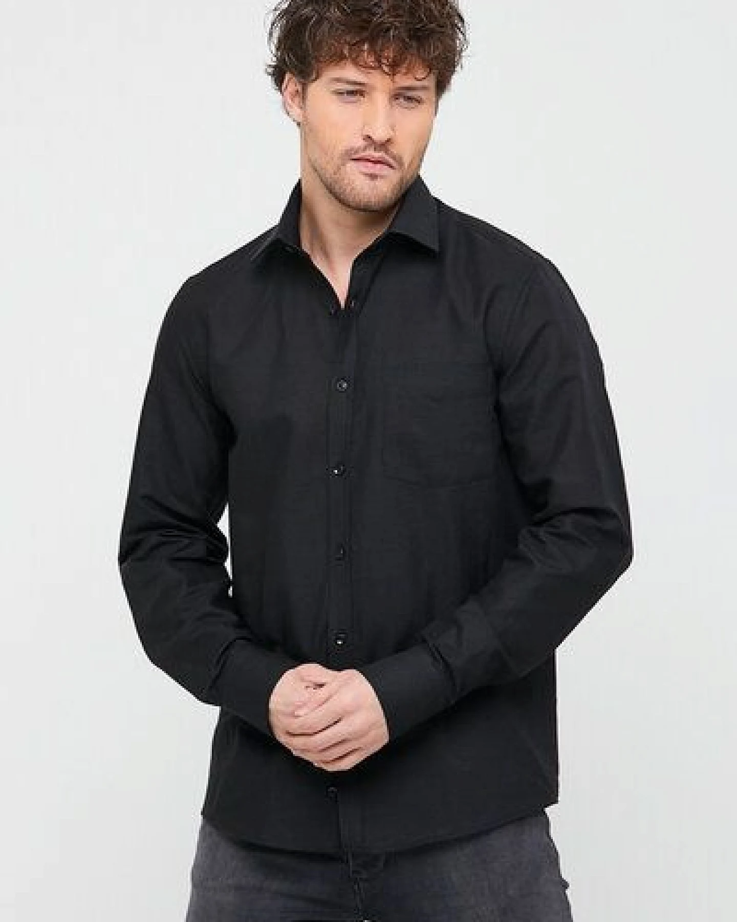 Bruno Barella Herren Classic Business Hemd aus Bio-Baumwolle – Ansicht 2