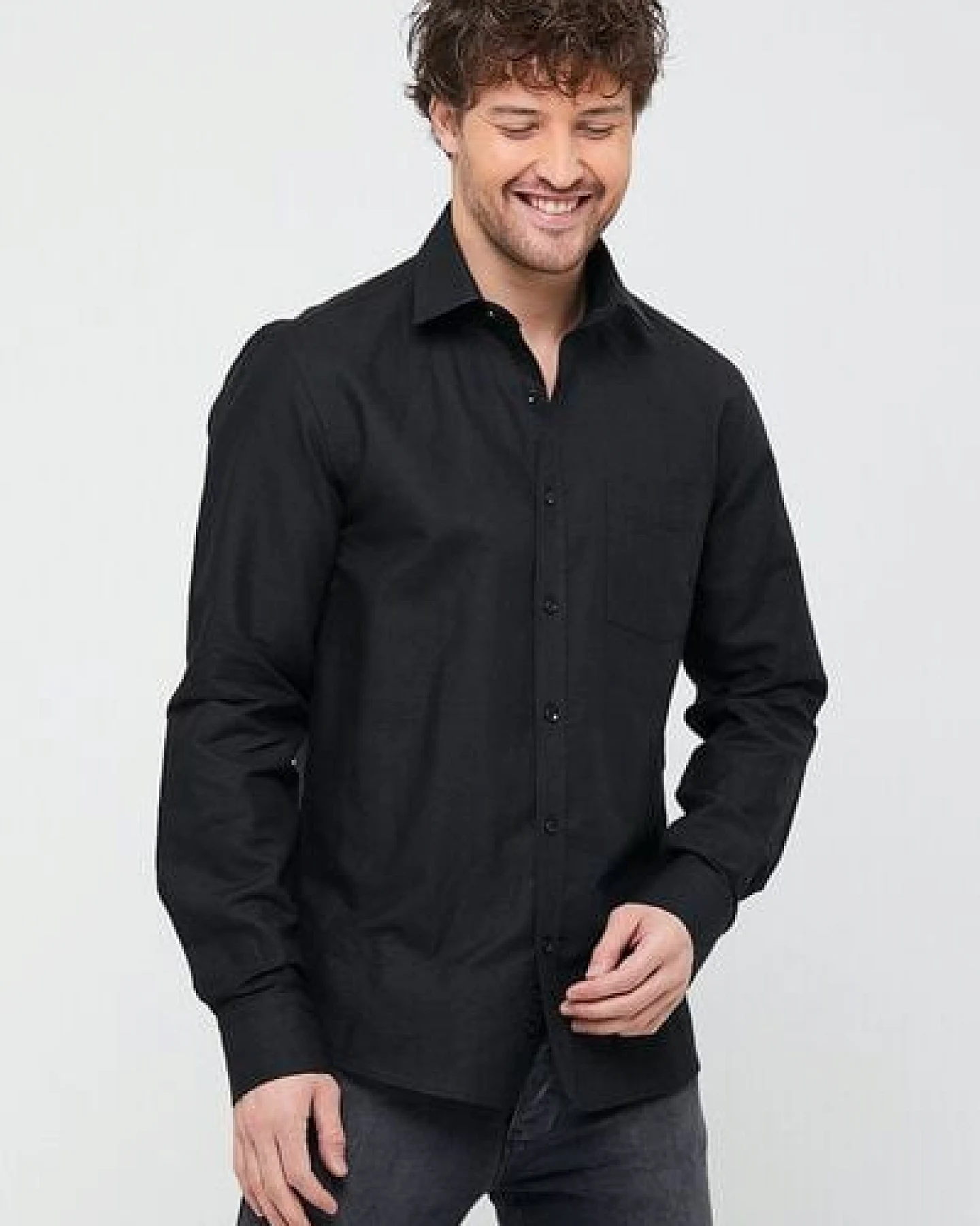 Bruno Barella Herren Classic Business Hemd aus Bio-Baumwolle – Ansicht 2