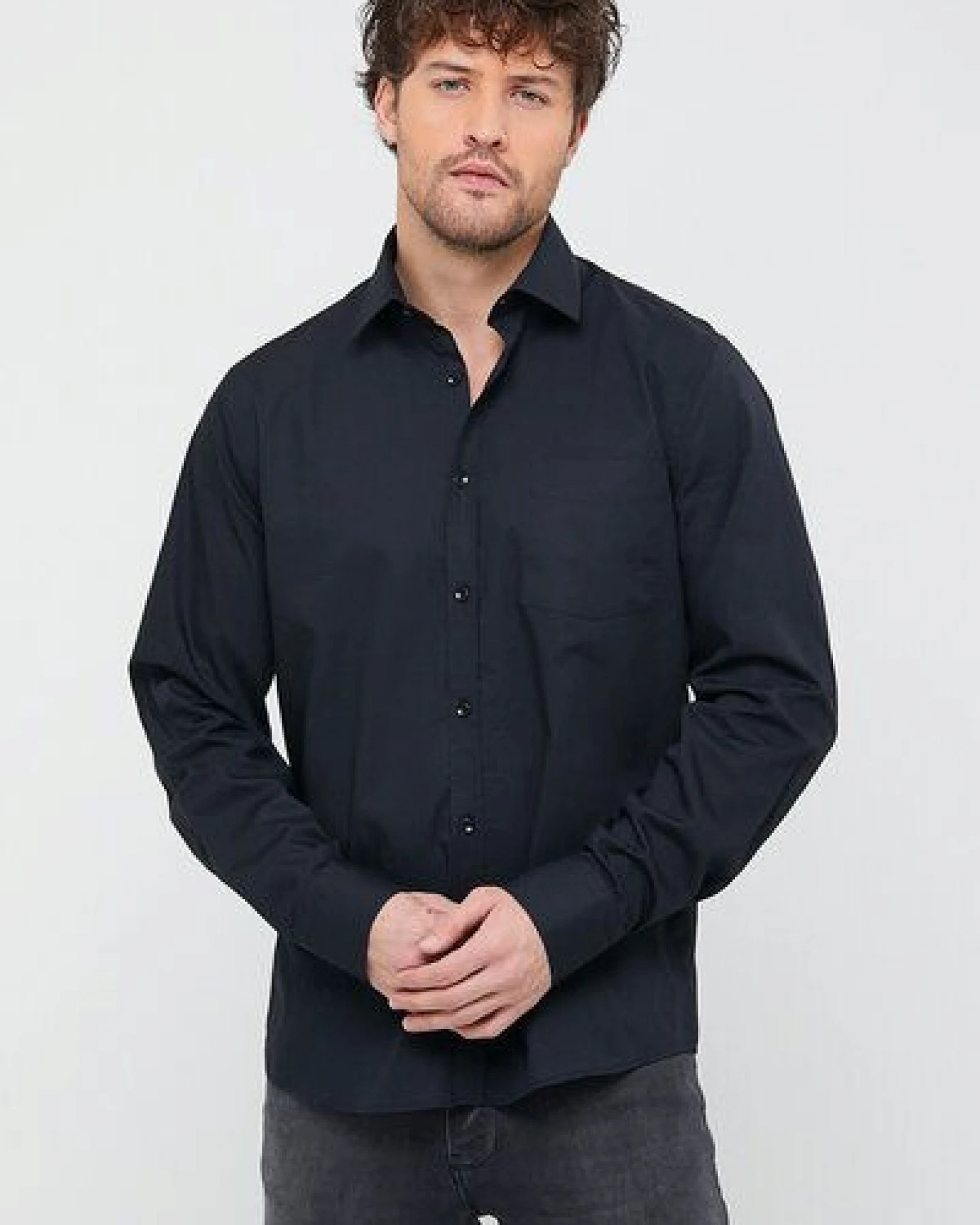 Bruno Barella Herren Classic Business Hemd aus Bio-Baumwolle – Ansicht 4