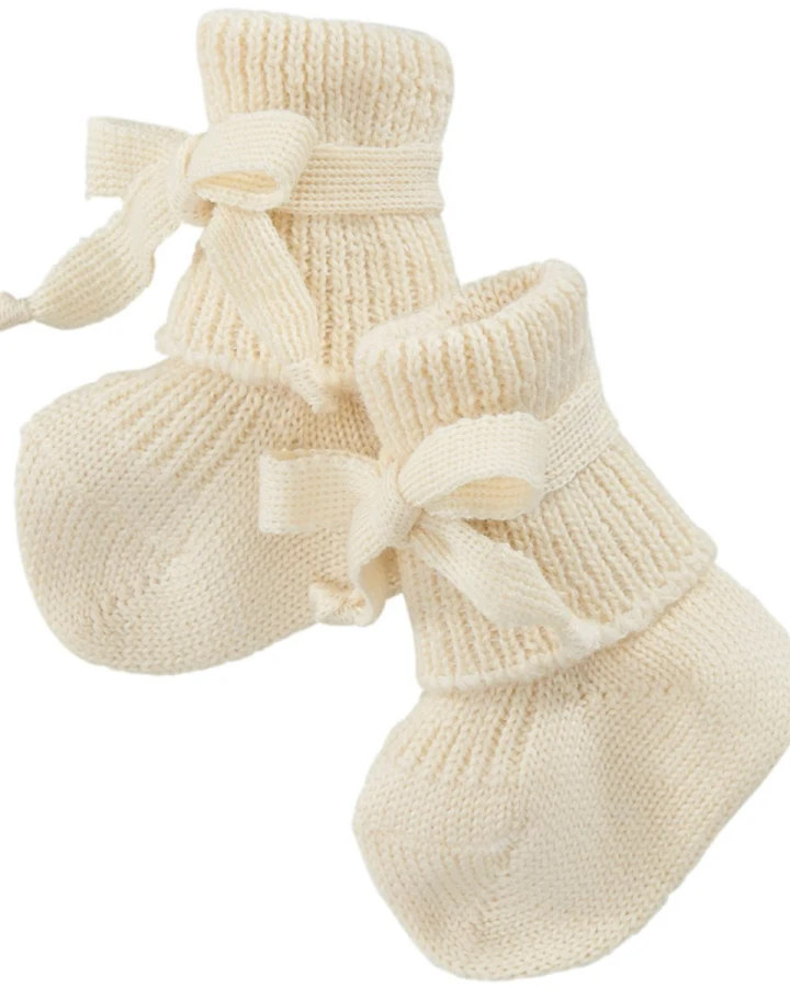 Babyschuhe Bio-Schurwolle (kbT) natur Länge ca. 9 cm