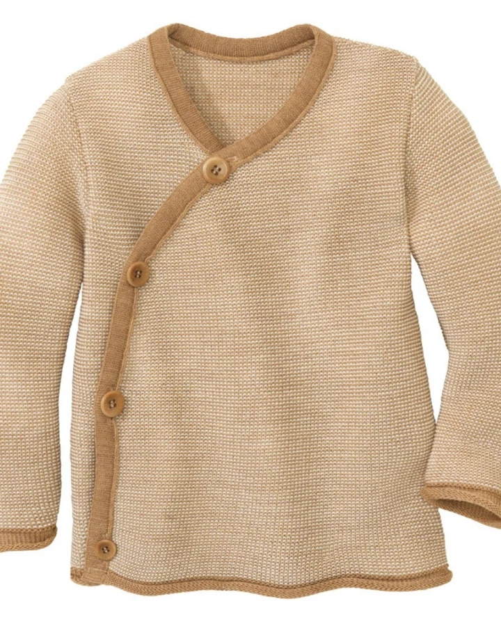 Disana Baby Jacke Bio-Merinowolle melange-karamell-natur Gr.62/68