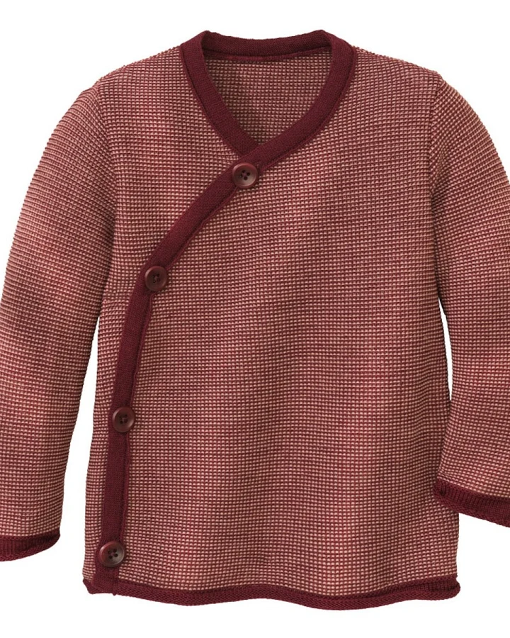 Disana Baby Jacke Bio-Merinowolle melange-cassis-rose Gr. 62/68