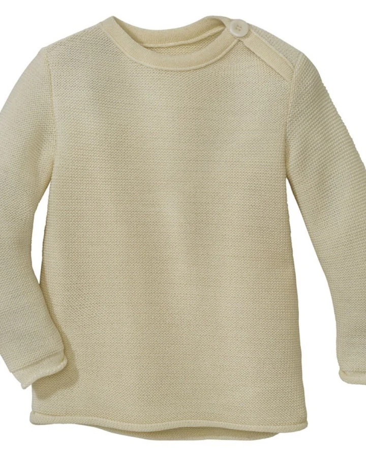 Disana Baby Pullover Bio-Merinowolle melange natur Gr. 50/56