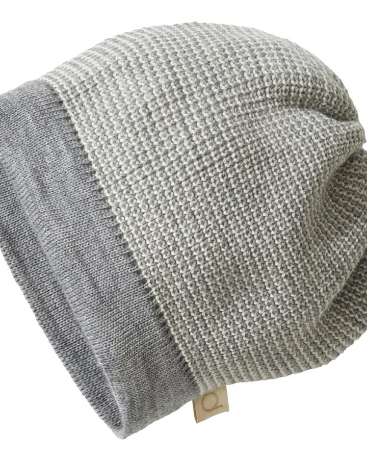 Disana Kinder Mütze Beanie Bio-Merinowolle melange-hellgrau Gr.1 (42-46 cm)