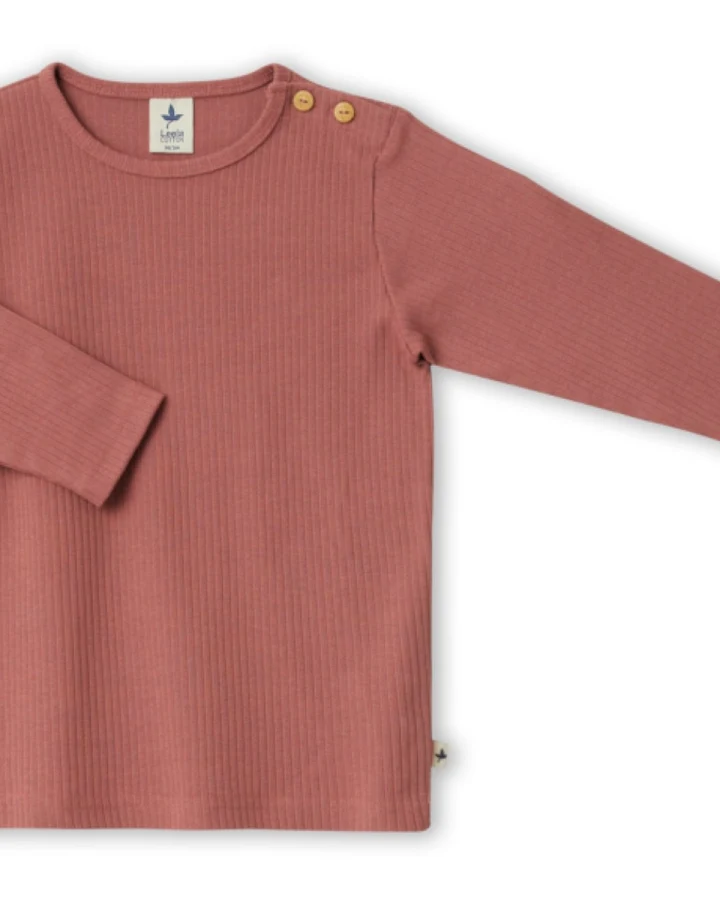 Baby und Kinder Shirt Ripp Qualität Bio Baumwolle dunkel mauve Gr.62/68