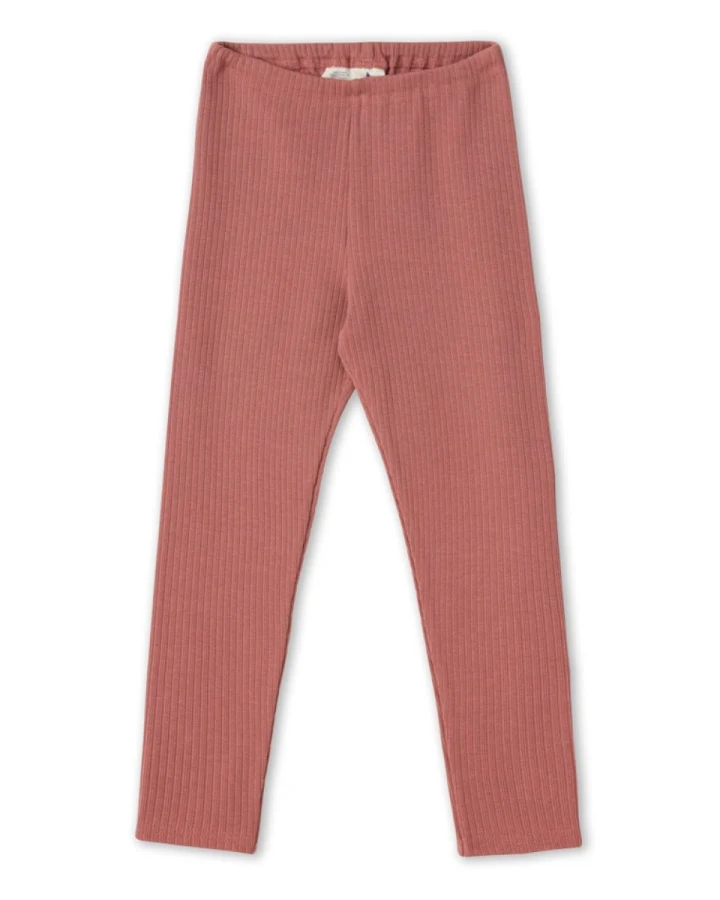 Baby und Kinder Leggings Ripp Qualität Bio Baumwolle dunkel mauve Gr.74/80