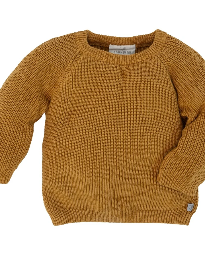 Baby und Kinder Pullover Grobstrick Bio-Baumwolle curry Gr. 62/68