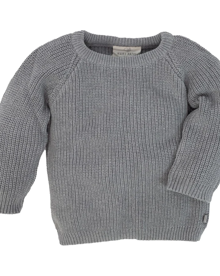 Baby und Kinder Pullover Grobstrick Bio-Baumwolle graphit Gr. 62/68