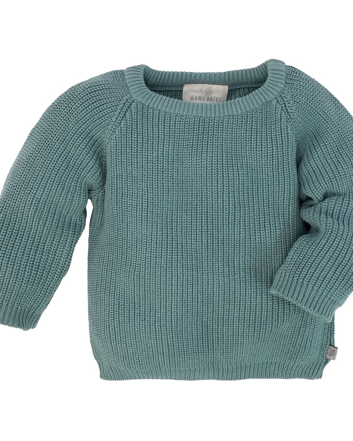 Baby und Kinder Pullover Grobstrick Bio-Baumwolle gletscher Gr. 62/68