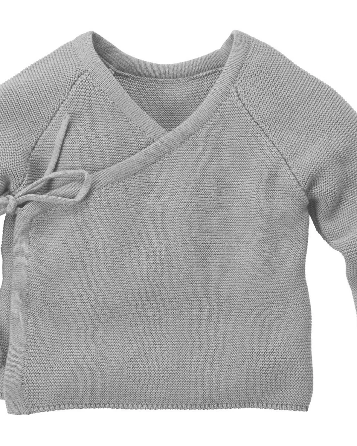 Baby und Kinder Jacke zum Wickeln Strick-Qualität Bio-Baumwolle graph. Gr. 86/92