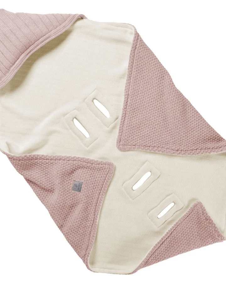 Einschlagdecke Babyschale Bio-Baumwolle altrosa Maße 75 x 75 cm