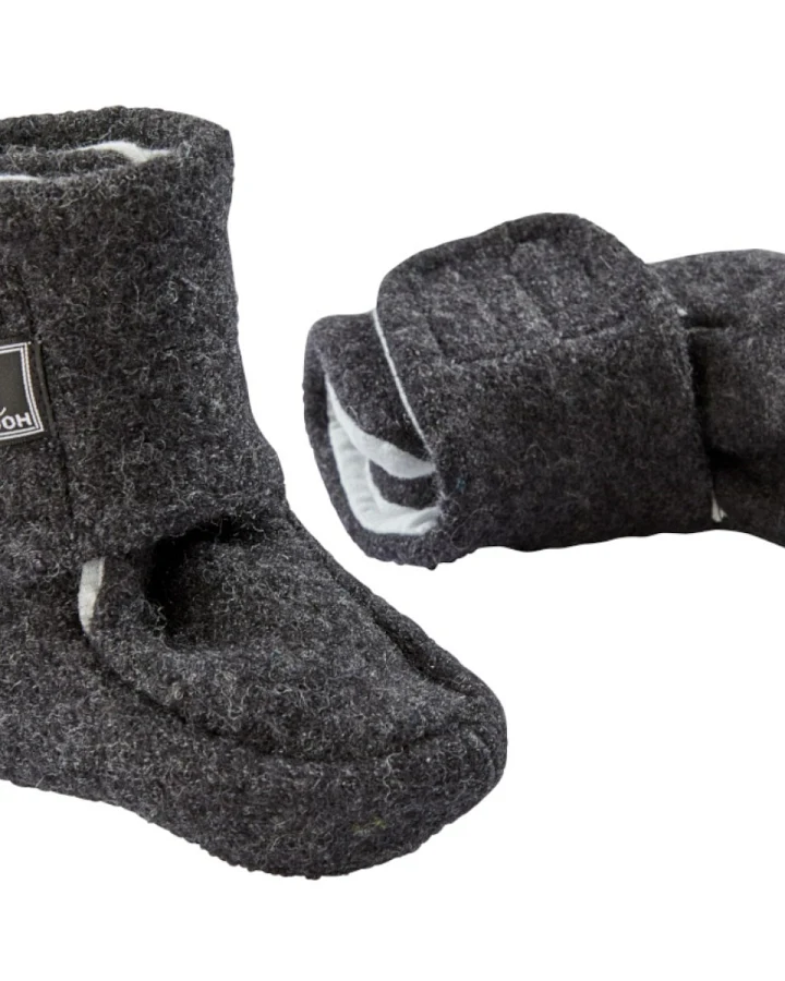 Pickapooh Baby Hausschuhe Walkpuschen anthrazit Gr. 2 (3-6 Monate)