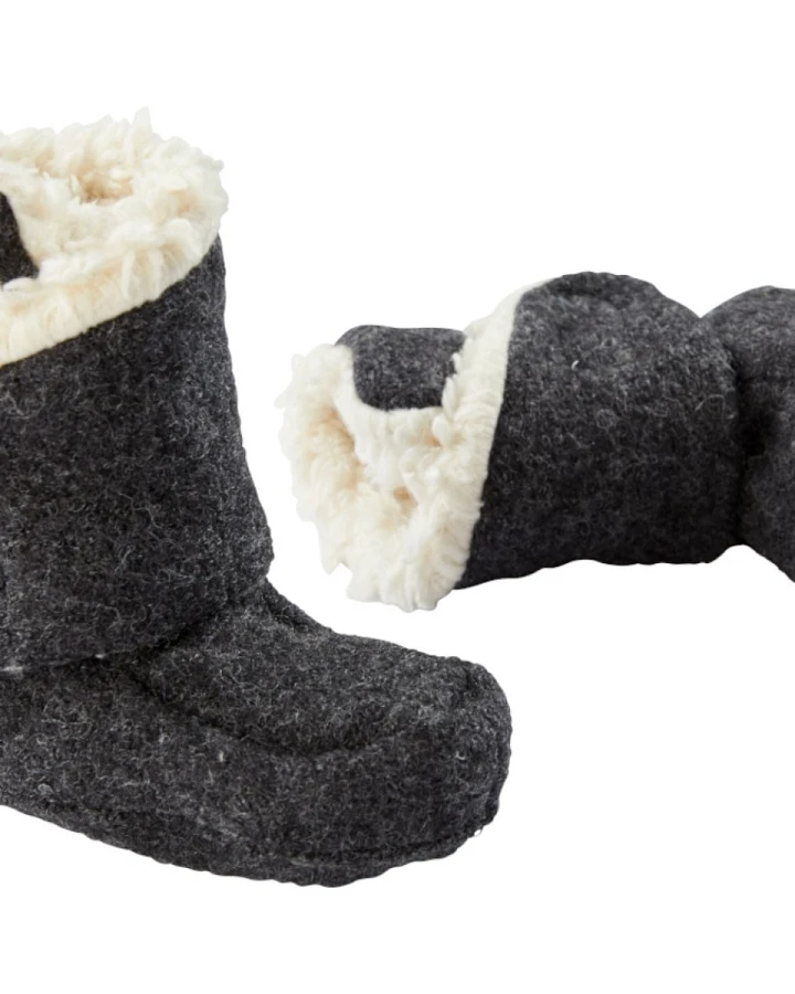 Pickapooh Baby Hausschuhe Babyschuhe Walk-Boots mit Klettverschluss anthrazit Gr. 2 (3-6 Monate)