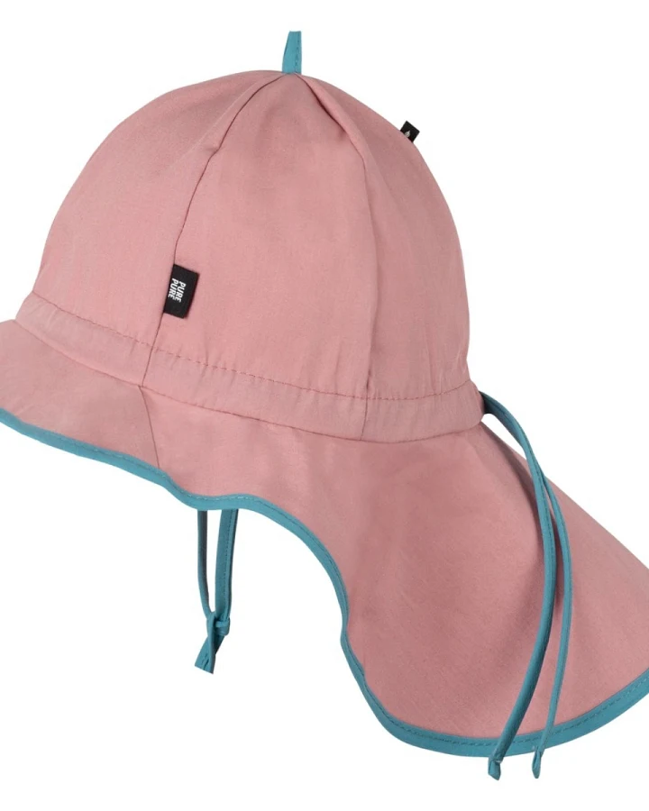 PURE PURE by Bauer Baby und Kinder Sonnenschutz Mütze mit Bindebändern UV 25 dusty rose Gr. 47