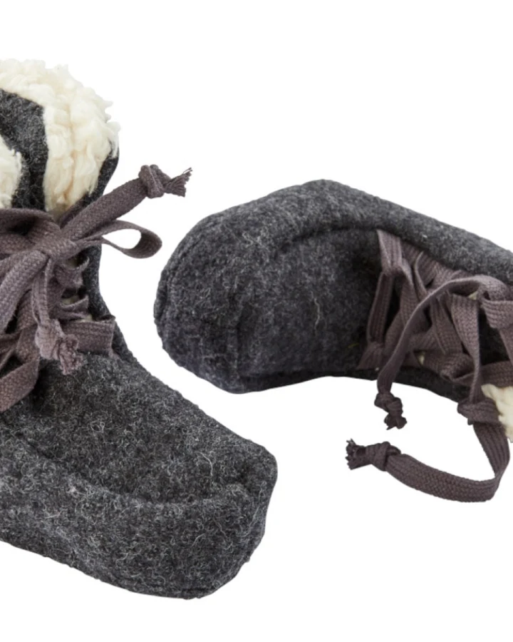 Pickapooh Baby Hausschuhe Babyschuhe Walk-Boots anthrazit Gr. 1 (0-3 Monate)