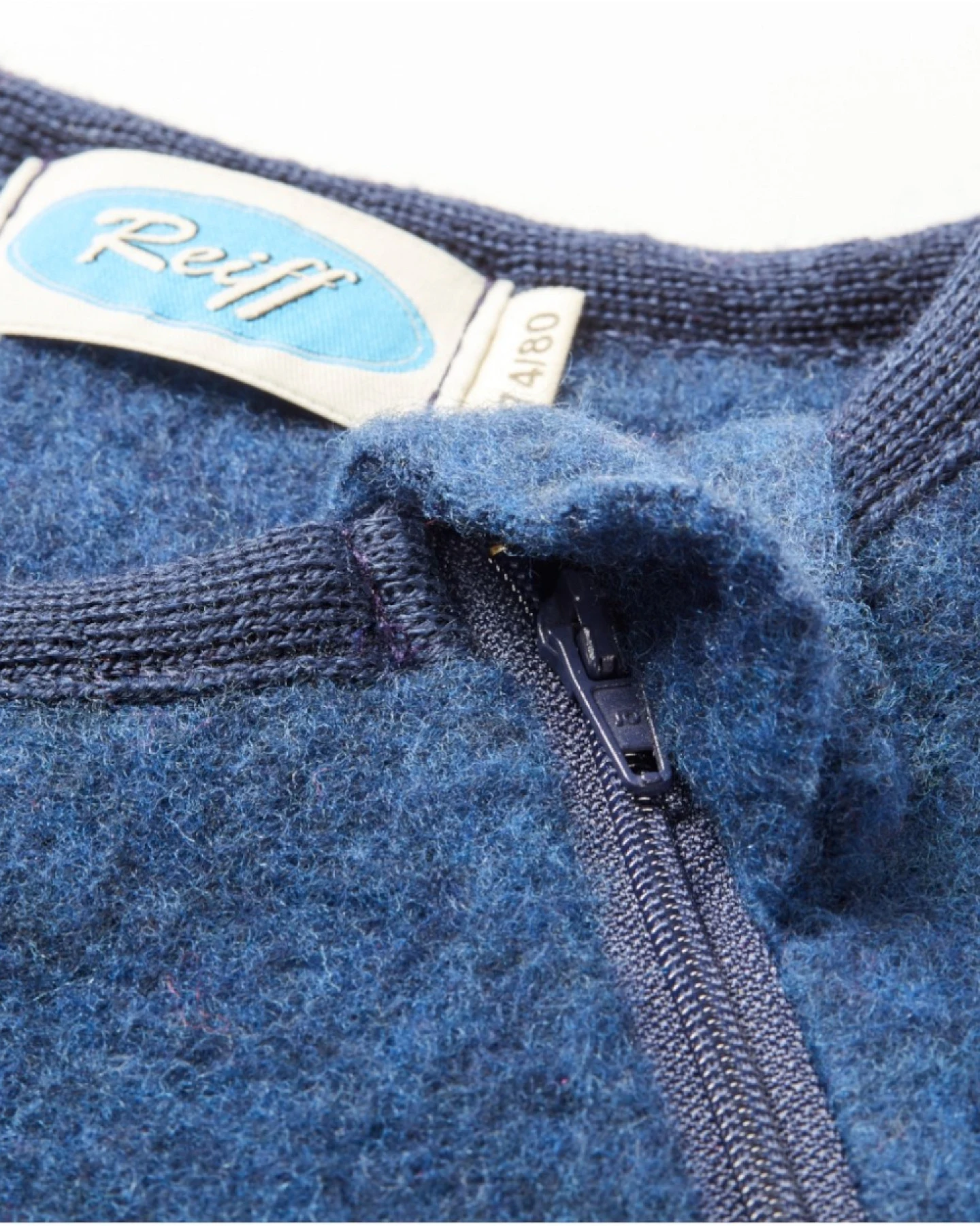 Schlafsack Baby ohne Arm Bio-Merinowolle Fleece Ganzjahr marine Gr. 74/80 – Ansicht 2