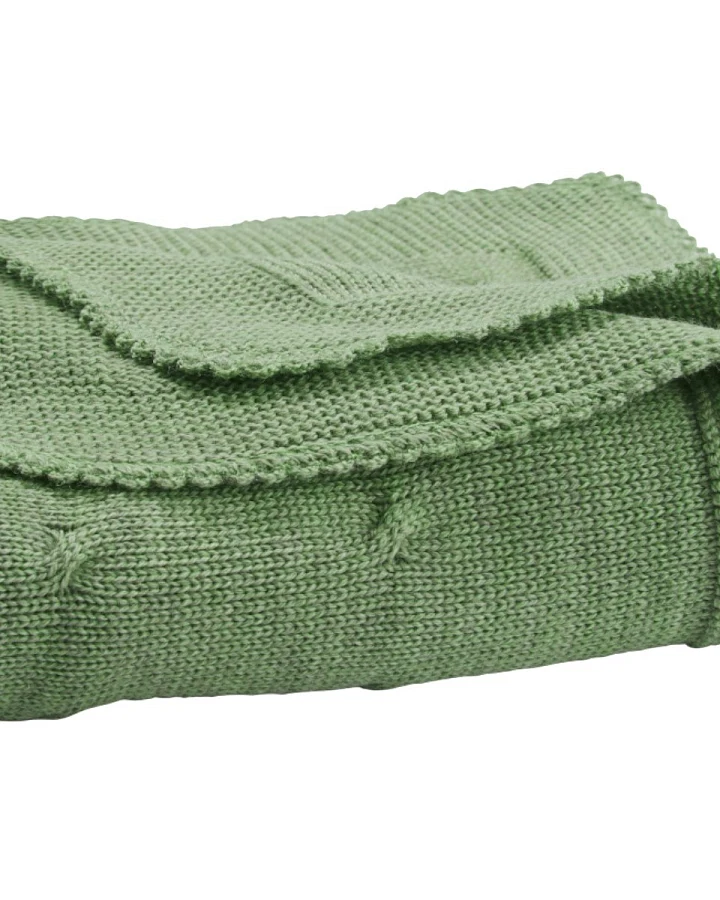 Babydecke Bio-Merinowolle Twist salbei Maße 80 x 80 cm