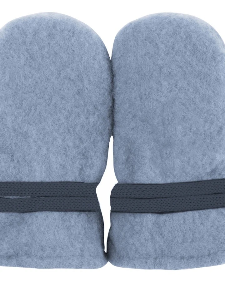 PURE PURE by Bauer Baby Handschuhe Fäustlinge Bio-Merinowolle Fleece dusty-blue Gr. 0 (0-6 Monate)