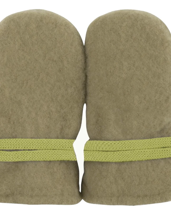 PURE PURE by Bauer Baby Handschuhe Fäustlinge Bio-Merinowolle Fleece moos Gr. 0 (0-6 Monate)