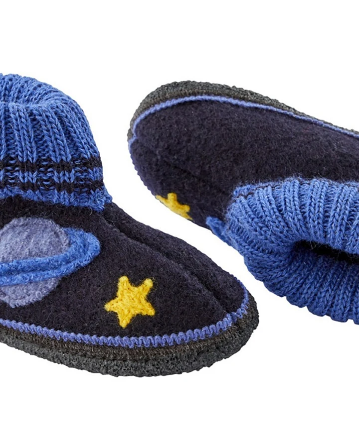 Kinder Hausschuhe Hüttenschuhe dunkelblau Gr. 23