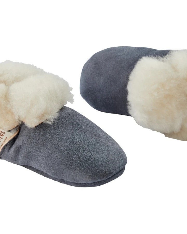 Babyschuhe Lammfell "Bimba", pflanzlich gegerbt grau Gr. 18