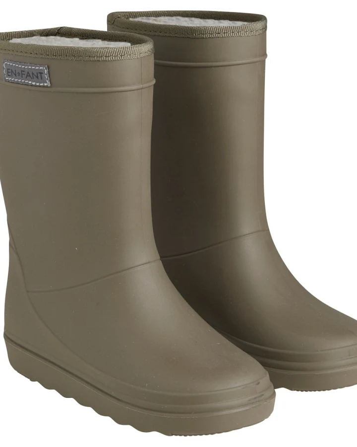 Kinder Thermo Gummistiefel mit Schurwoll-Fell ivy green Gr.23
